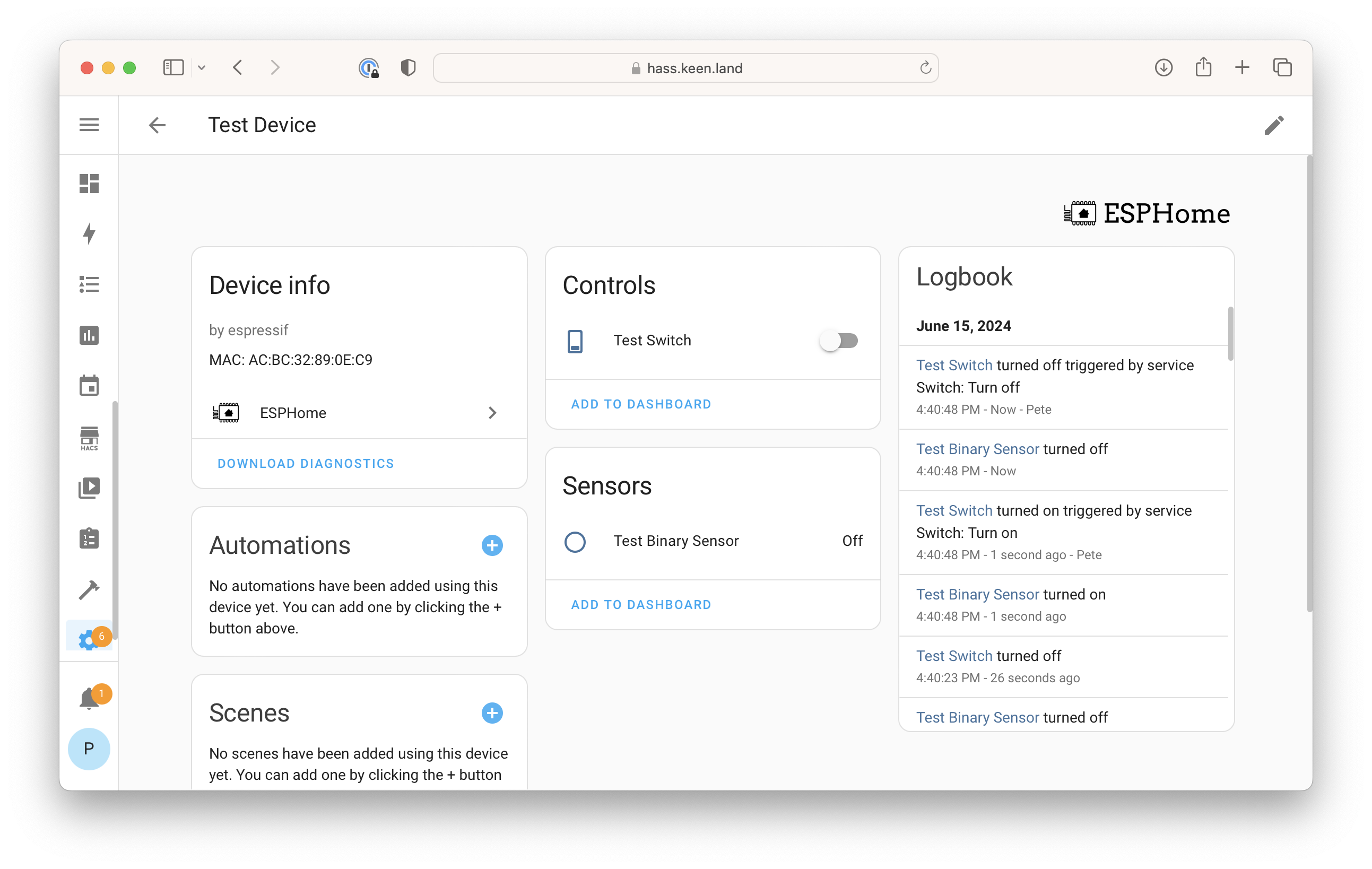 Home Assistant view